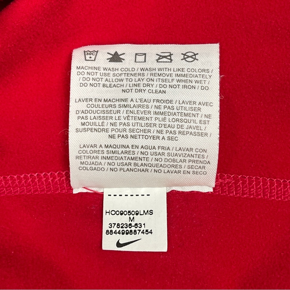 NIKE Pro red long sleeve thermal fleece lined crew neck logo top, size M - Picture 15 of 16